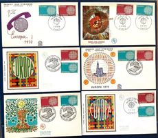 1970 Frankreich Europa 6x Diverse FDC