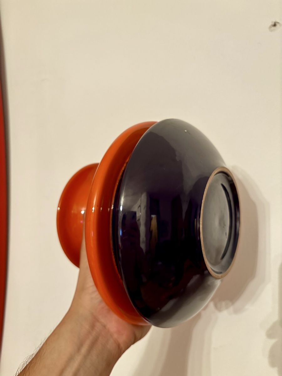 Vasi & Recipienti: Orange & Black Ceramic Vase 1970s design – Usato da Lugano venduto da rrkivio 1