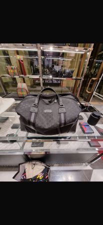 Gucci XL GG Nylon Web Reisetasche / Duffle Bag  Schwarz