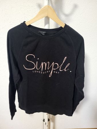 Amisu Pullover in Schwarz, mit Aufschrift, Grösse XL