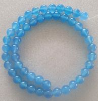 Blauer natürlicher Achat , 1 Strang, 8 mm Perlen