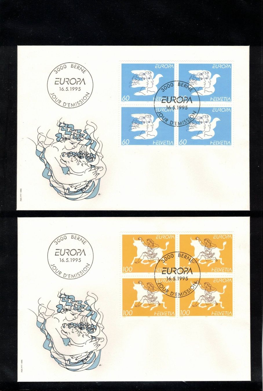Tutti i francobolli: 1995 FDC 4er EUROPA – Usato da Rheinau venduto da loxis
