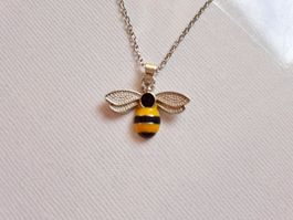 Silberfarbige Bienen Kette Sommer 🐝