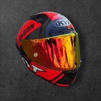 Racing Visier Gold/rot Iridium für KYT NZ-Race,NX-Race,NF-R