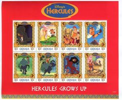 Block "Walt Disney. Hercules". Grenada.