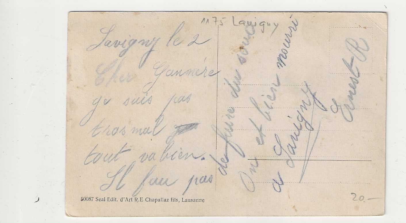 Cartoline postali: Lavgny, ca 192-10-20-er – Usato da Spiez venduto da Niesen20 1