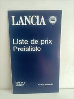 Brochure Tarif Lancia 1987 (Suisse)