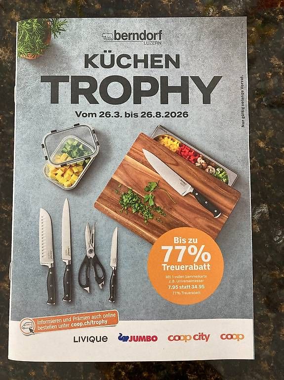 Coop Timbres & points: Coop Küchen Trophy Märkli – Neuf avec emballage d'origine à Domat Ems par Cavegn