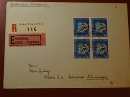 6.XII.48., TAG DER BRIEFMARKE, SCHAFFHAUSEN NACH MÜNSINGEN