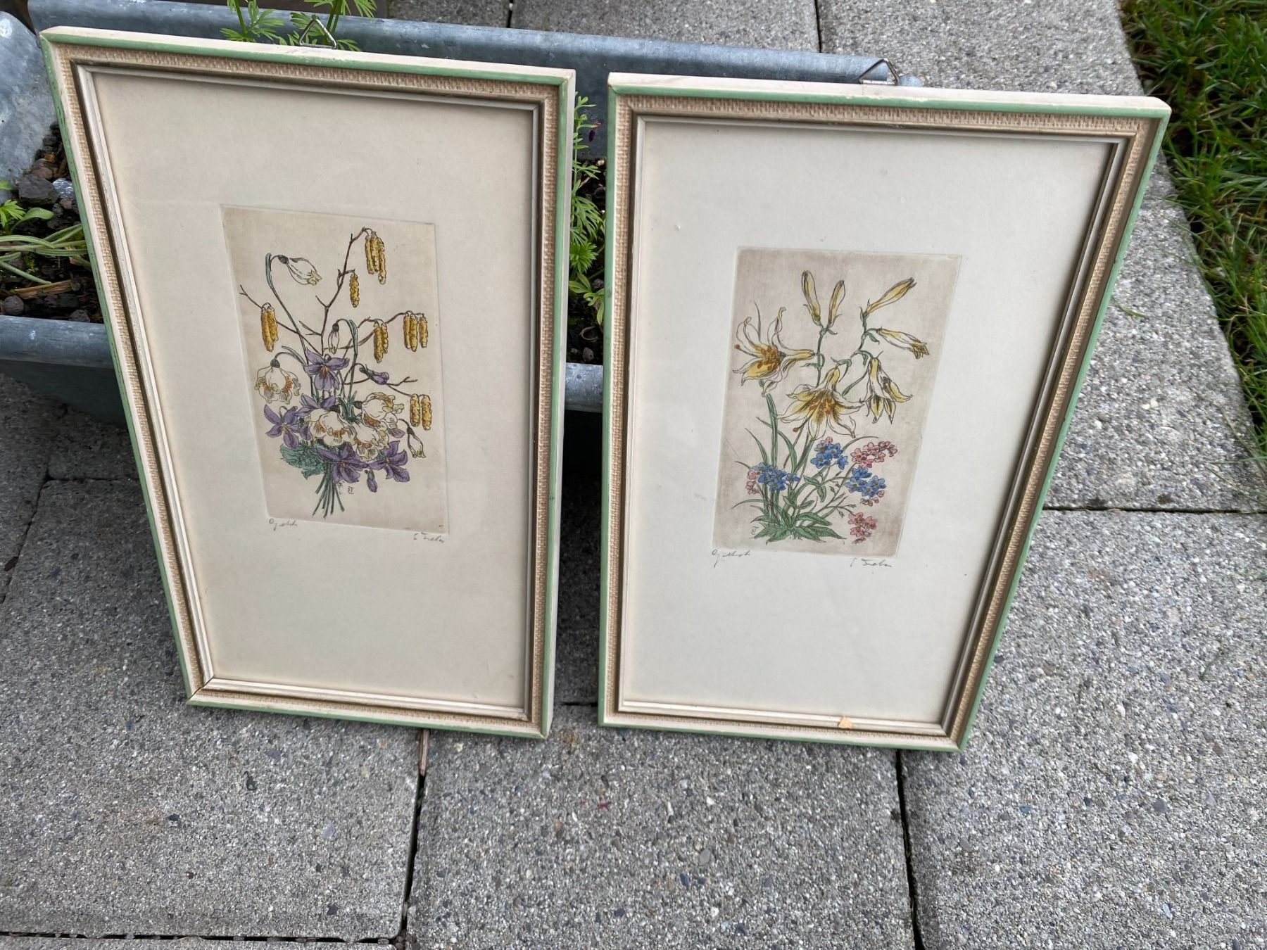 Poster & Bilder: Handgemachte Blumenbilder, 1962 – Gebraucht aus Unterengstringen von Dale2 2