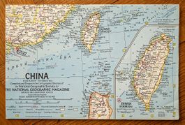 National Geographic Magazine Karte China 1964