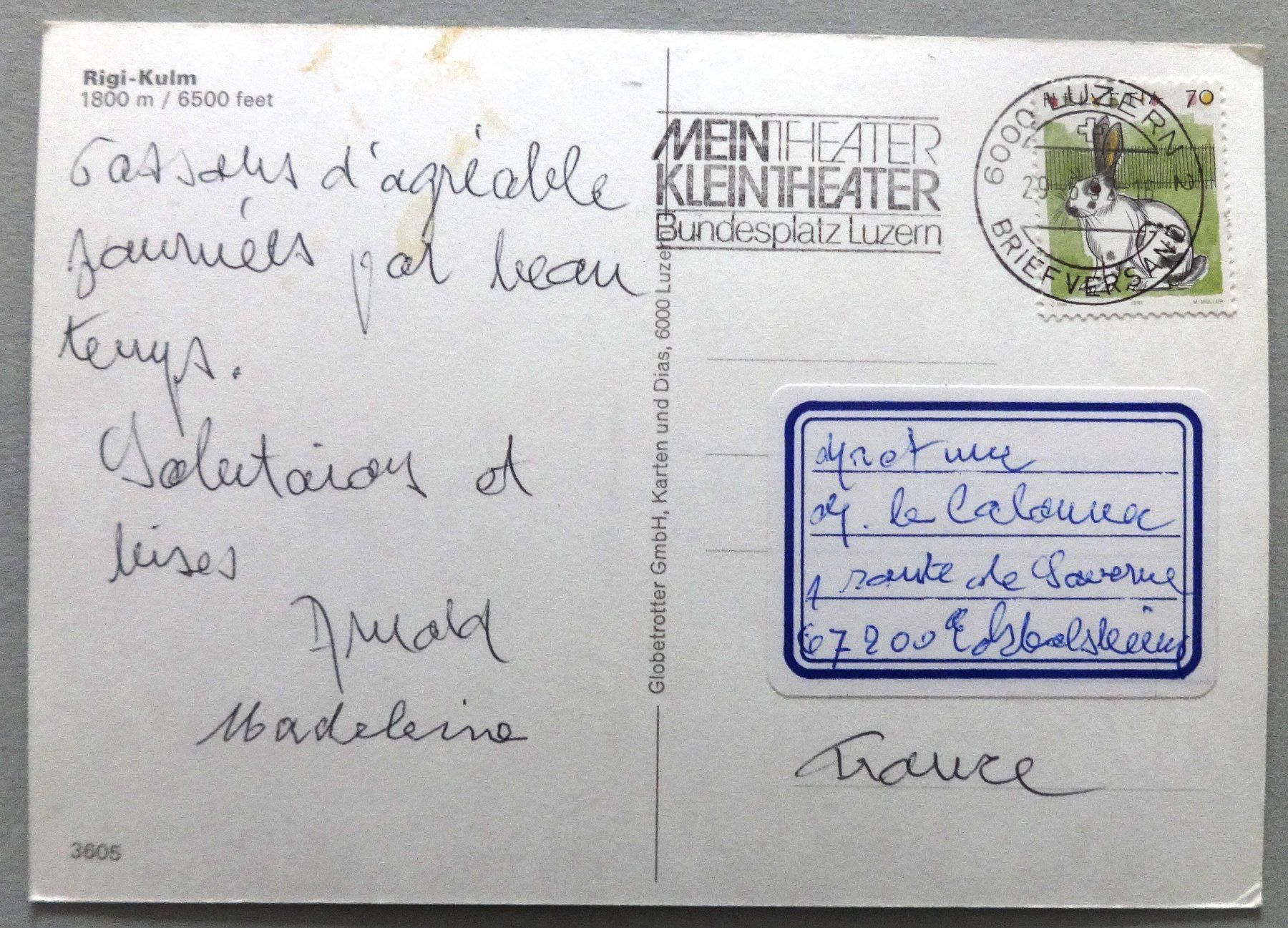 Cartoline postali: Rigi-Kulm, 1800 m – Difettoso da Fétigny venduto da Billy2miny 1