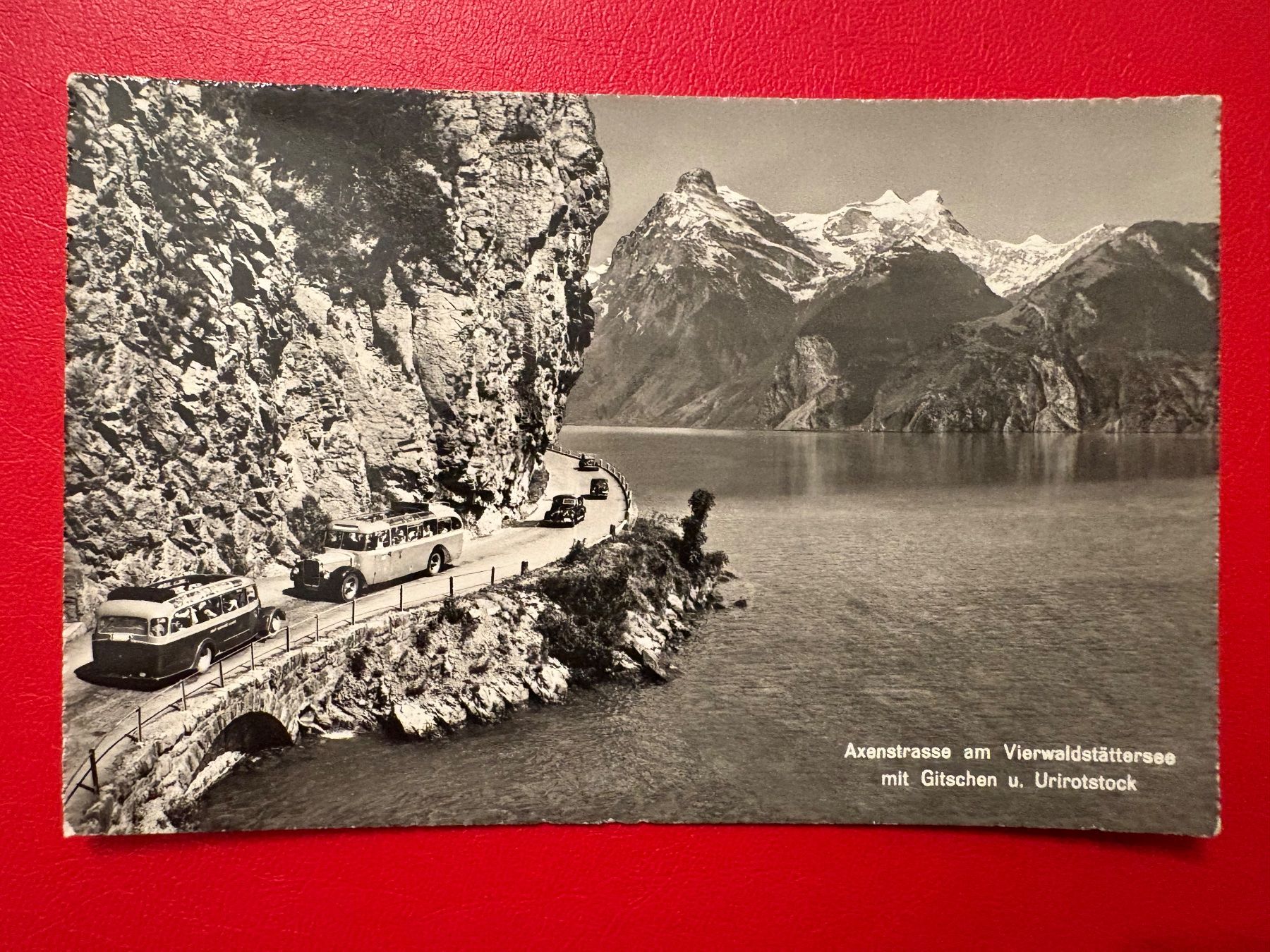 Ansichtskarten: 1958 / Axenstrasse / Postauto / Oldtimer – Gebraucht aus St-Légier-Chiésaz von Theo006