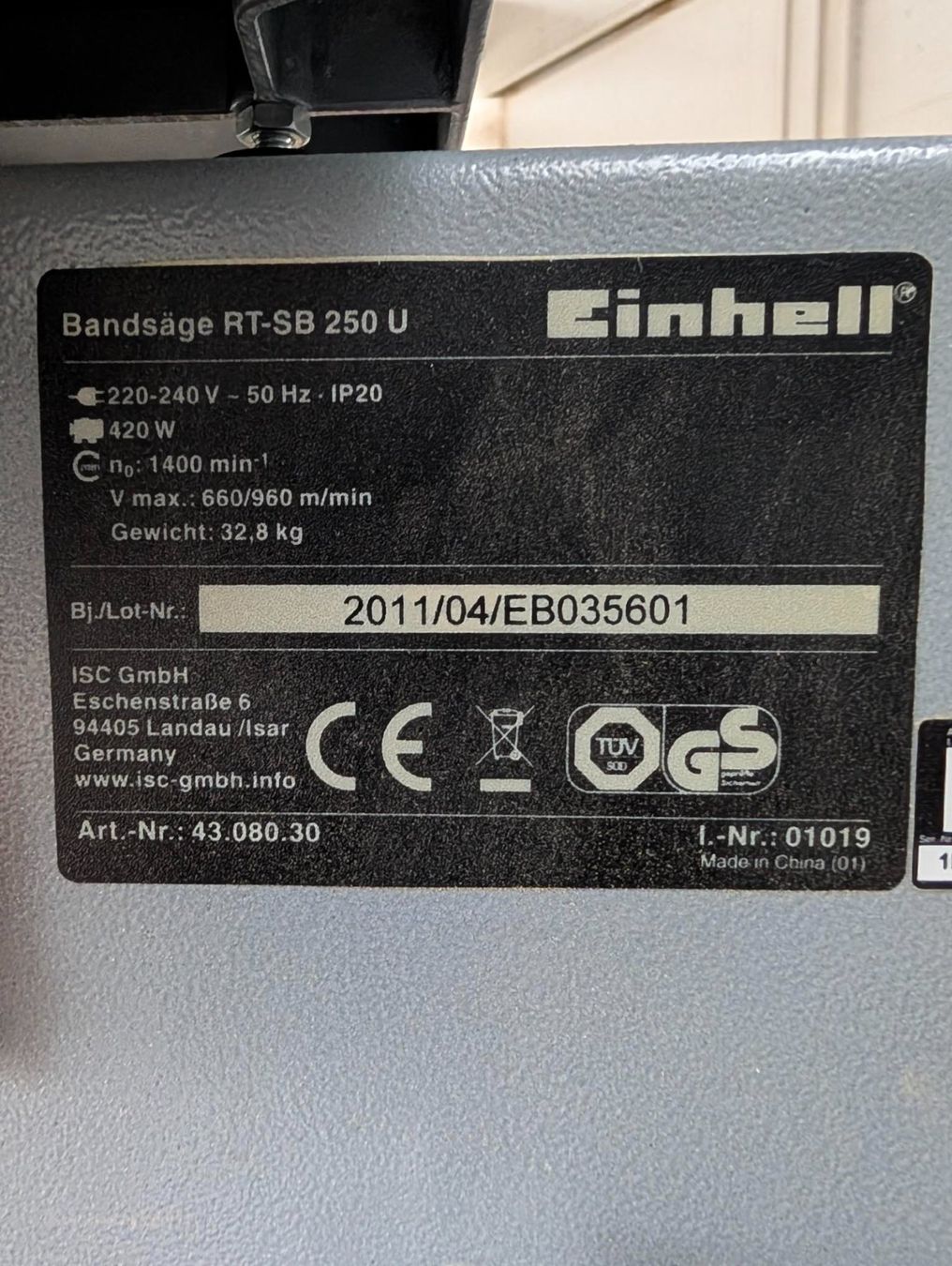 Seghe: EINHELL Bandsäge RT SB 250 U – Usato da Ruswil venduto da fam-emm 5