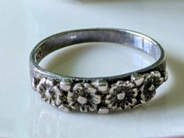 Anello con fiori argento 925 misura 51