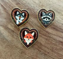 Set 3x Pin Fuchs, Wolf & Waschbär