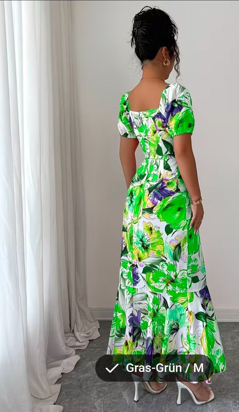Vestiti: Kleid Blumenmuster Gras-Grün / M neu – Nuovo e nell'imballaggio originale da Winterthur venduto da criss_surdila 1