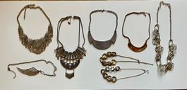 7-tlg Set Modeschmuck Halsketten
