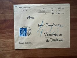 CH 1918Brief Armensteuer mit Steuerzettel Maschwanden (V665)
