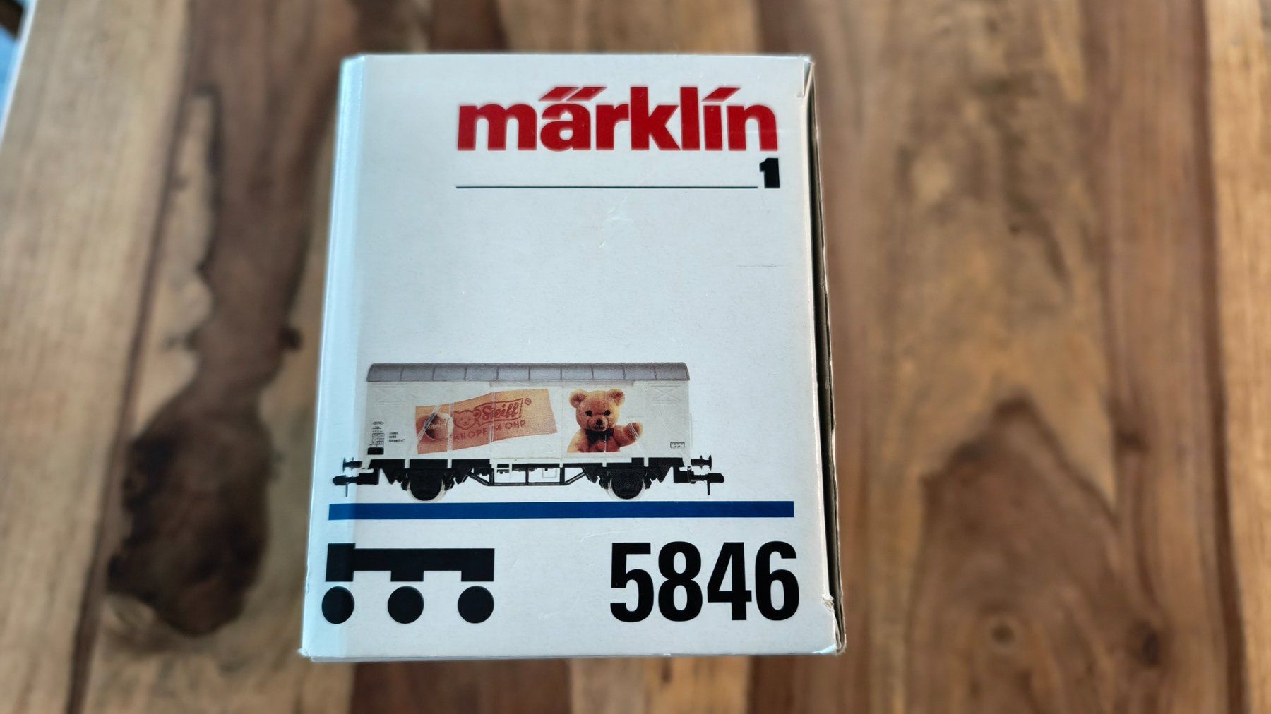 Märklin Modellini di ferrovie: Märklin 5846 Gedeckter Güterwagen Steiff – Usato da Fischbach LU venduto da Winnibaer 7