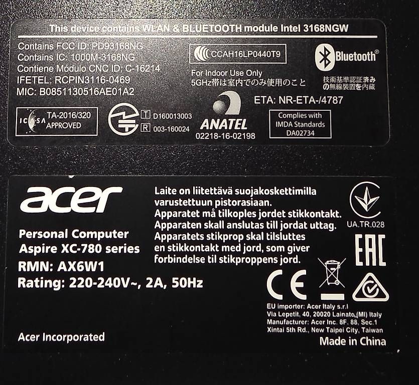 Aspire PC: Desktop PC - Acer Aspire XC 780 – Usato da Zürich venduto da cicardo 2