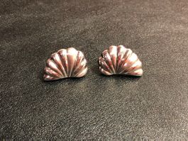 Ohrclips Muscheln aus Weissgold 18 Karat Au 750