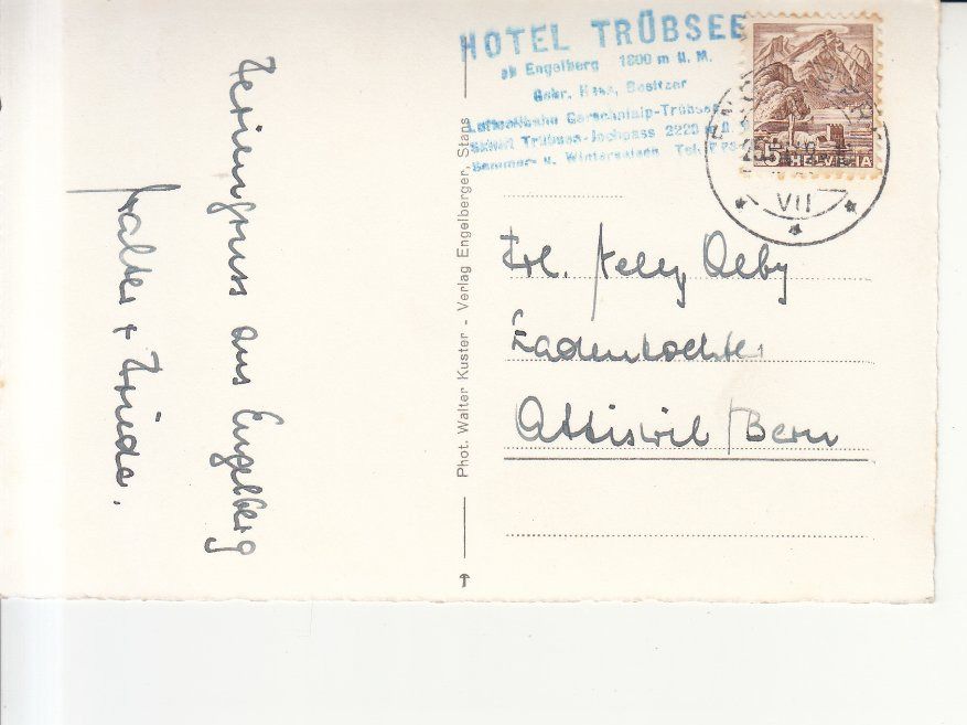 Ansichtskarten: Trübsee 1949 – Gebraucht aus Bürglen TG von StampGraf 1