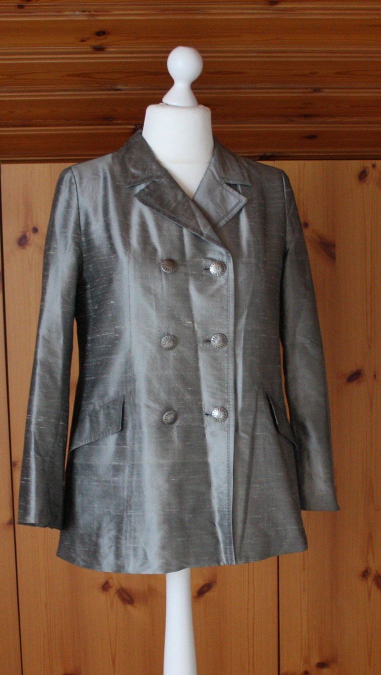 Giacche: Jacke Blazer GASSMANN silberfarben Seide Gr. M – Usato da Flüelen venduto da Diversicum-Vintage