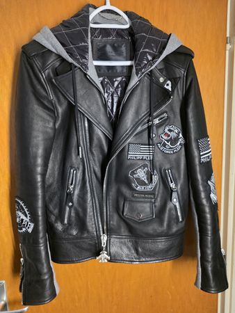 Philipp Plein giacca in pelle da uomo taglia L, come nuova