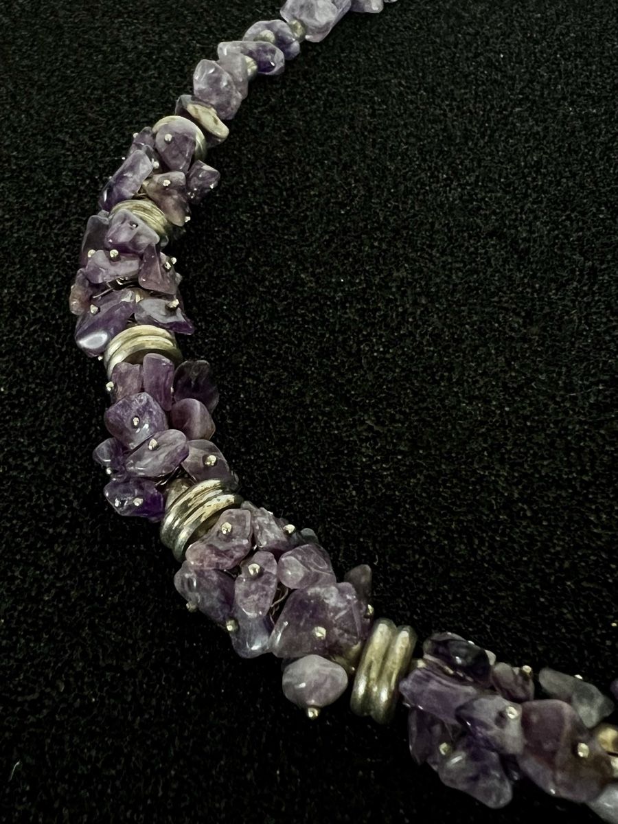 Catenine: Vintage poliert Amethyst Cluster Chocker Schmuck – Usato da Moehlin venduto da Balirain 2