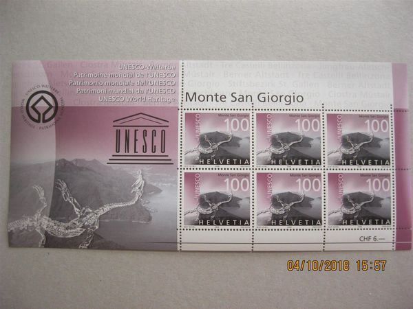Tutti i francobolli: 2004 UNESCO Monte San Giorgio Postfrisch – Nuovo (secondo la descrizione) da Affoltern am Albis venduto da Andrezc