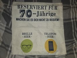 Witziger Kissenbezug "70-Jährige" Deko Geschenkidee!