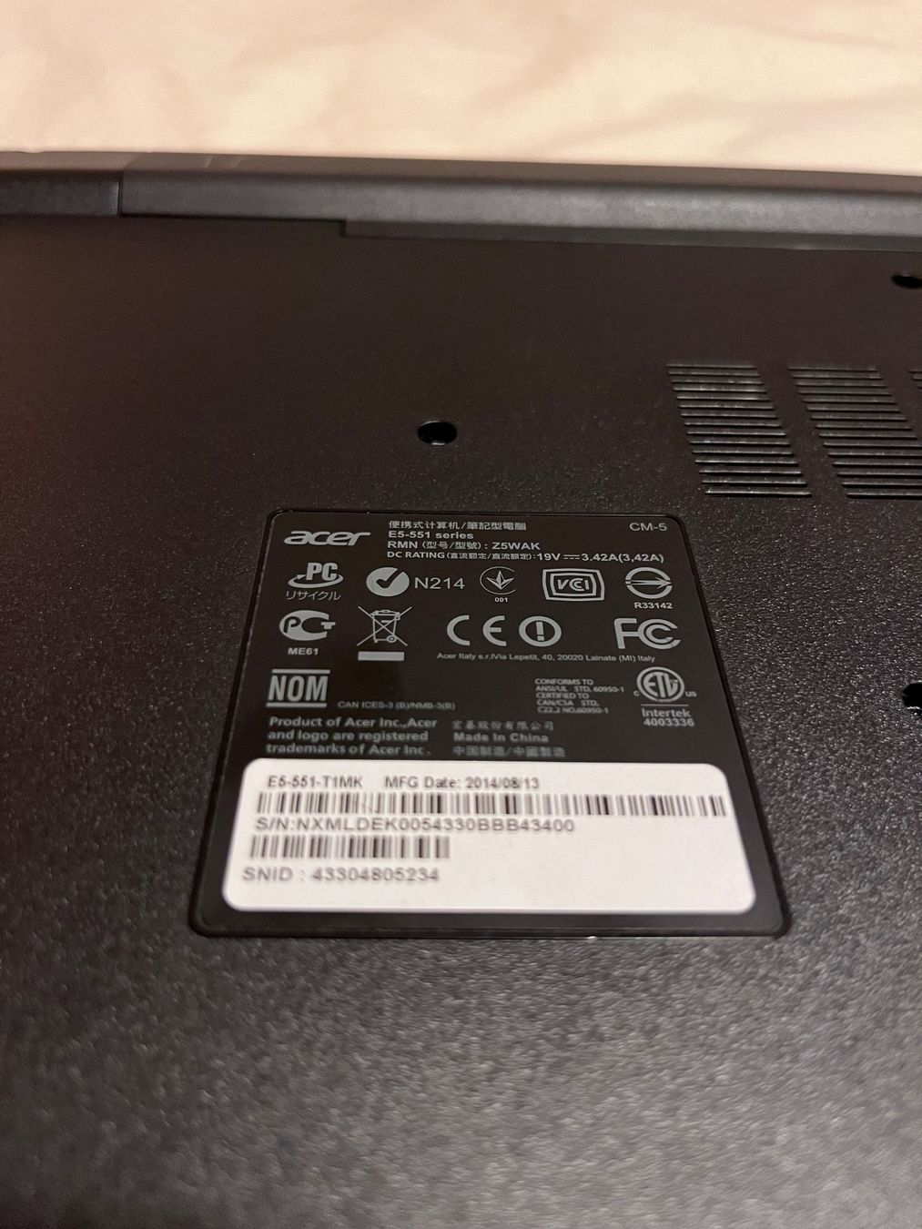 Acer Notebook: Acer Aspire E 15 Laptop E5-551-T1MK – Usato da Riehen venduto da lpe_fp52 4