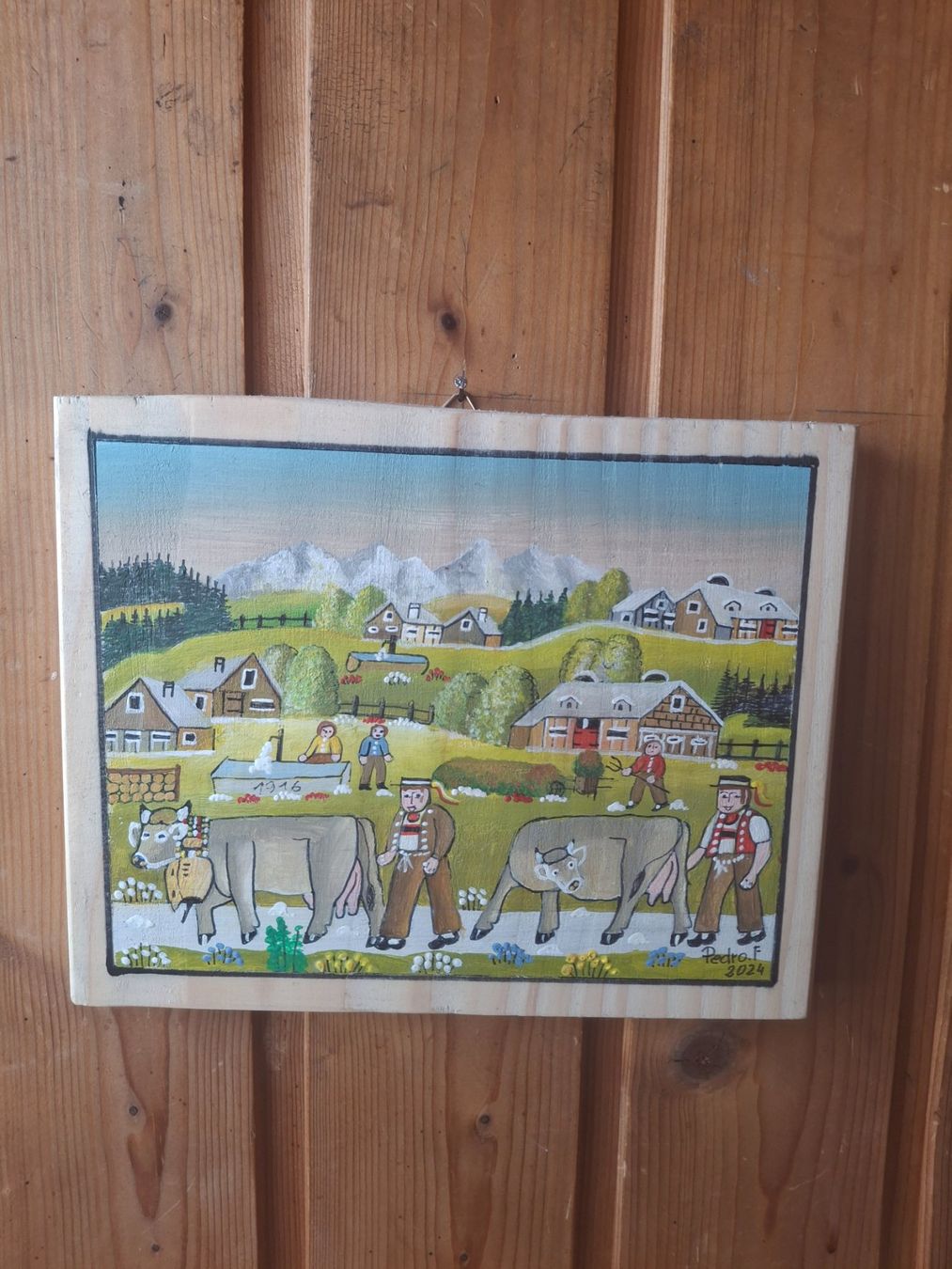 Dipinti: Wunderschönes Bauernmalerei Sommer Bild ** 88 – Usato da Zürich venduto da Soragno50