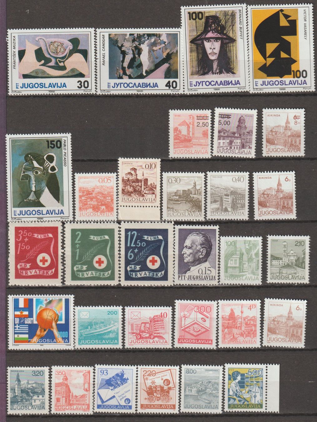 Alle Briefmarken: Yougoslavie - divers thèmes, rare – Neu und originalverpackt aus Crans-Montana von kira56