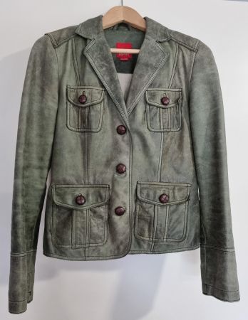 Leder Jacke Esprit military style