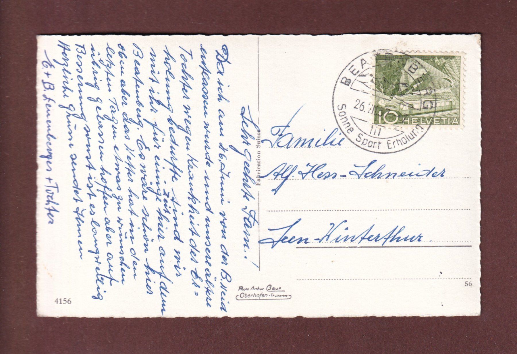 Cartes postales: BEATENBERG - 4 Bilder - 1957 – D'occasion à Pully par nicecards-shop 1