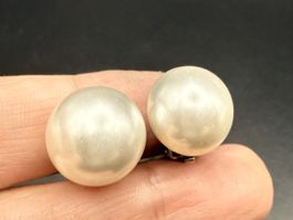 Elegante Vintage synthetische Perlen Clip Ohrringe