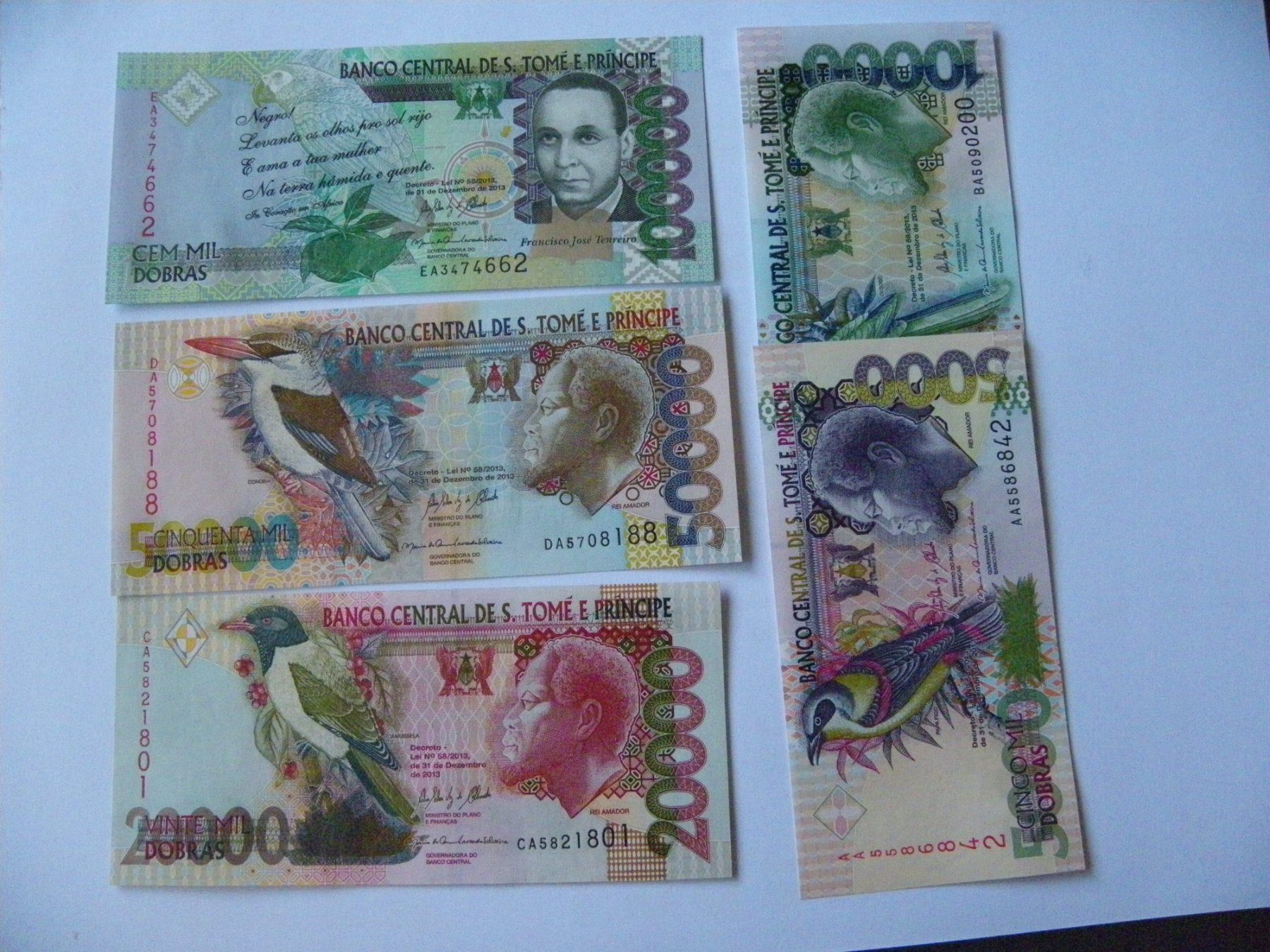 Banknoten: St Thomas & Prince Set 5000-100.000 Dobras 2013, Unc – Neu (gemäss Beschreibung) aus Untersiggenthal von Gas61