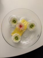 Hergiswiler Glasschale + 3 originalen Glashaltern für Blüten