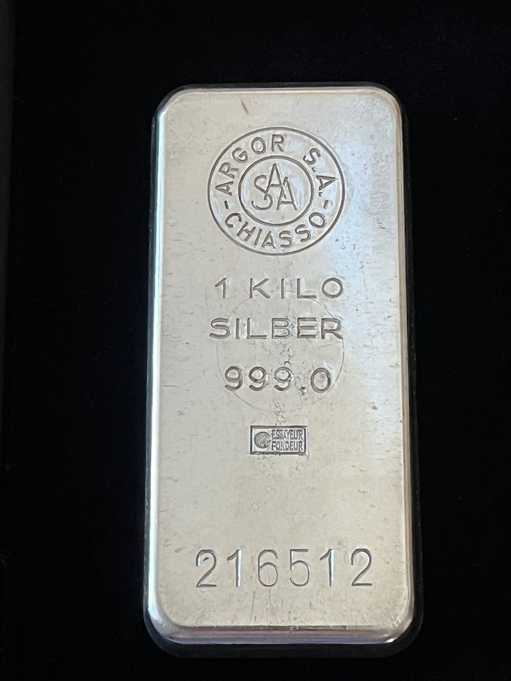 Edelmetalle: 1 kg Silberbarren Argor SA - Chiasso – Gebraucht aus Thundorf von popeye03