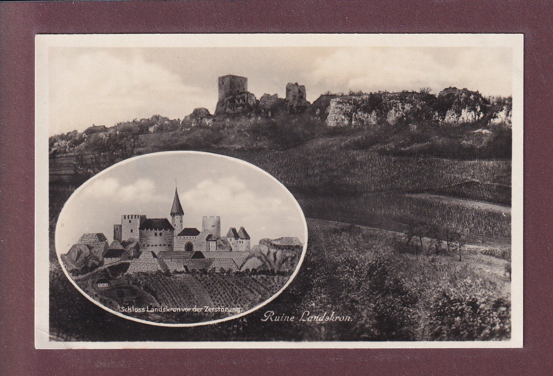 Ansichtskarten: RUINE LANDSKRON // kleiner Eckbug // – Gebraucht aus Pully von nicecards
