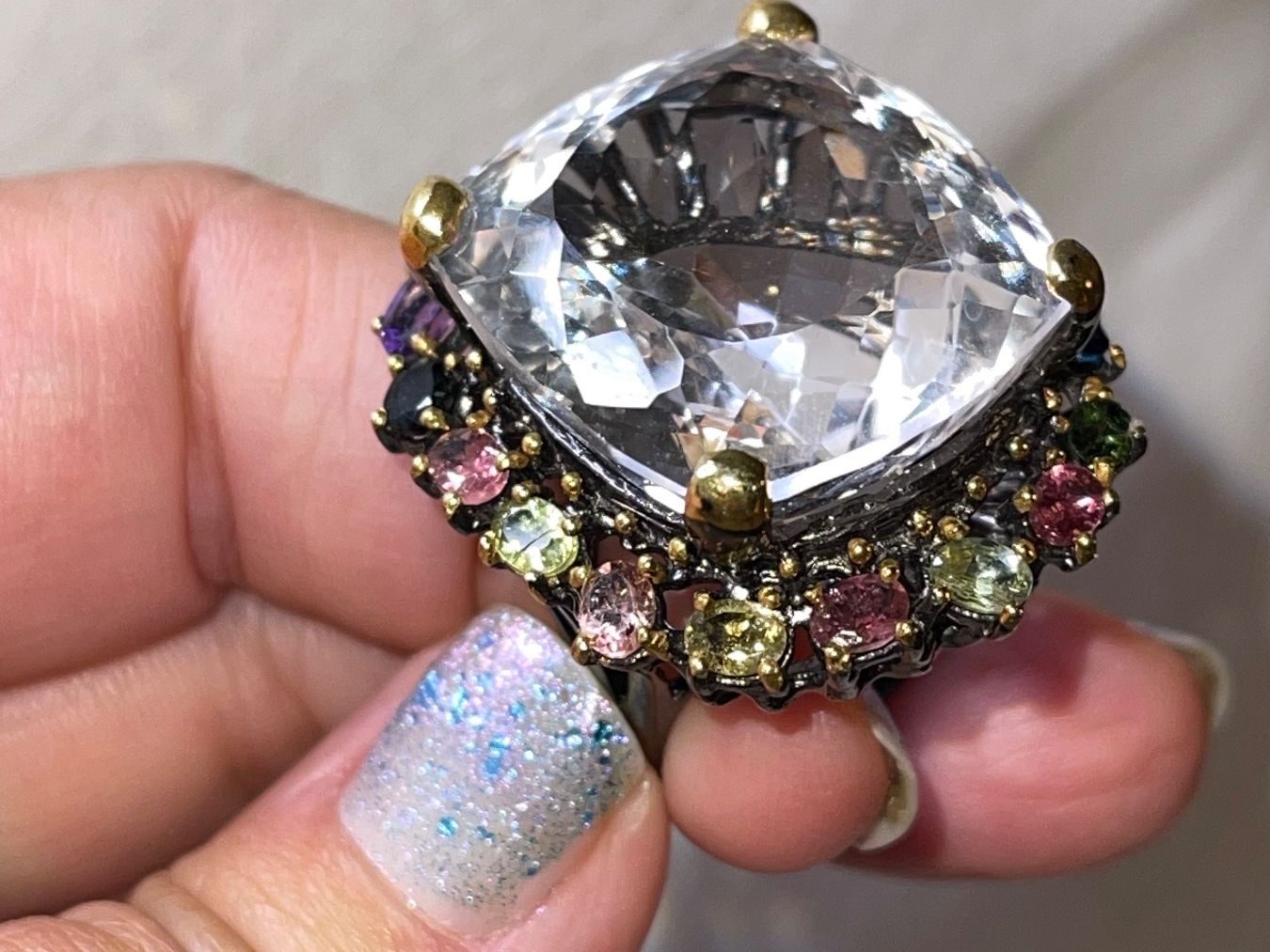 Llan Valls Joies Ringe: Rock Crystal Cocktail Ring Citrine Tourmalines – Neu (gemäss Beschreibung) aus Birsfelden von G.D.d.T. 6