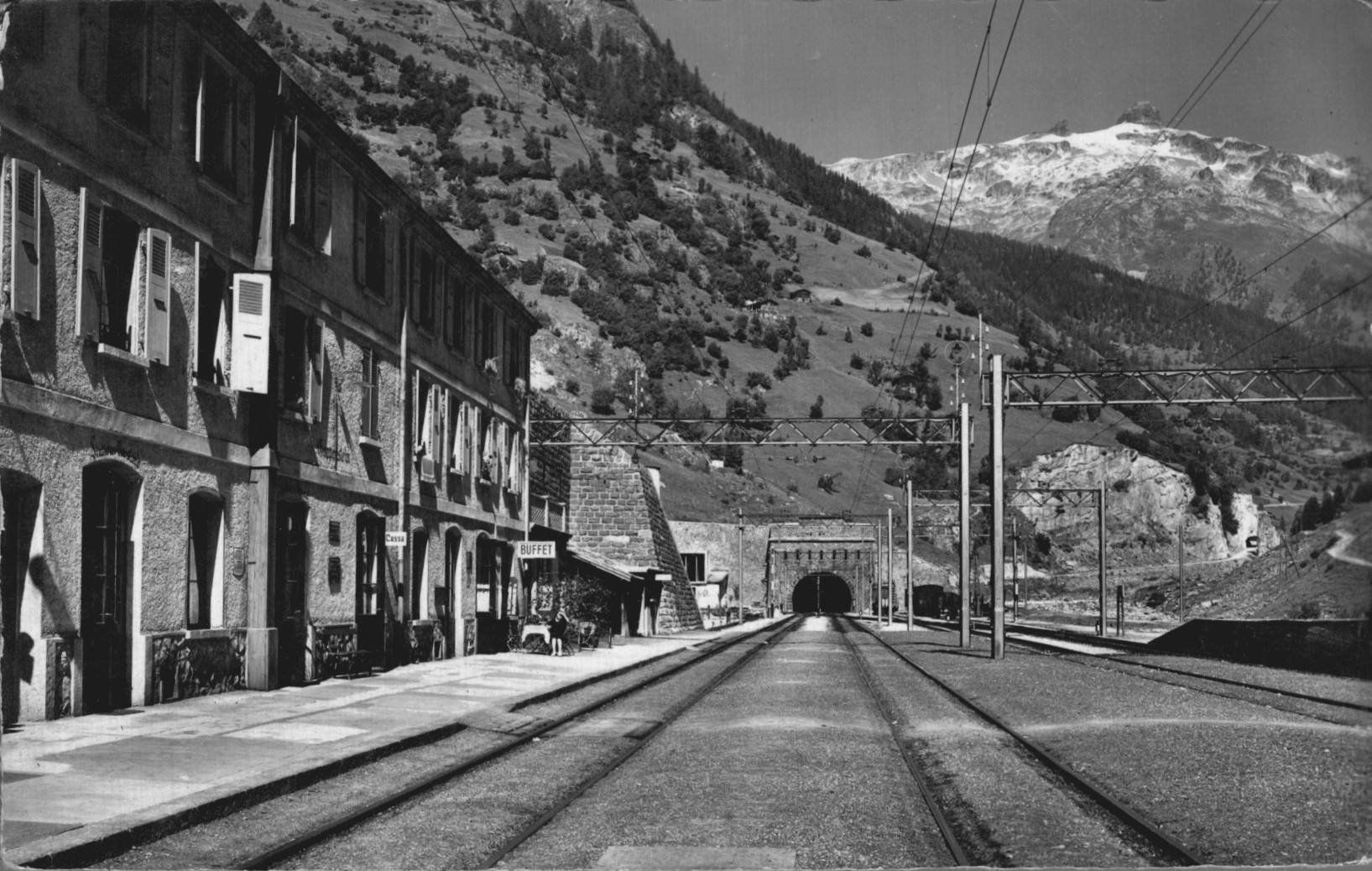 Ansichtskarten: Ansichtskarte Lötschbergbahn Bahnhof Goppenstein – Gebraucht aus Luzern von Kartenansicht