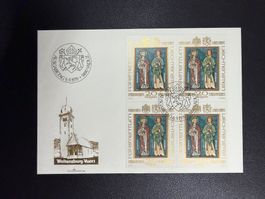 Liechtenstein 20 Fr. Landespatrone im 4er Block auf FDC 1979