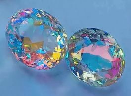GEMSTONE (PAIR 2) 42,6 ct  Rainbow Oval  Cut Loose