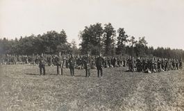 Militär, Truppe, Offiziere, Säbel, Fotokarte