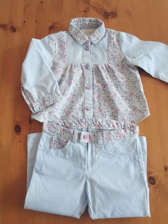 Ensemble chemise pantalon fille/ Hemd-Hosen-Set Kind