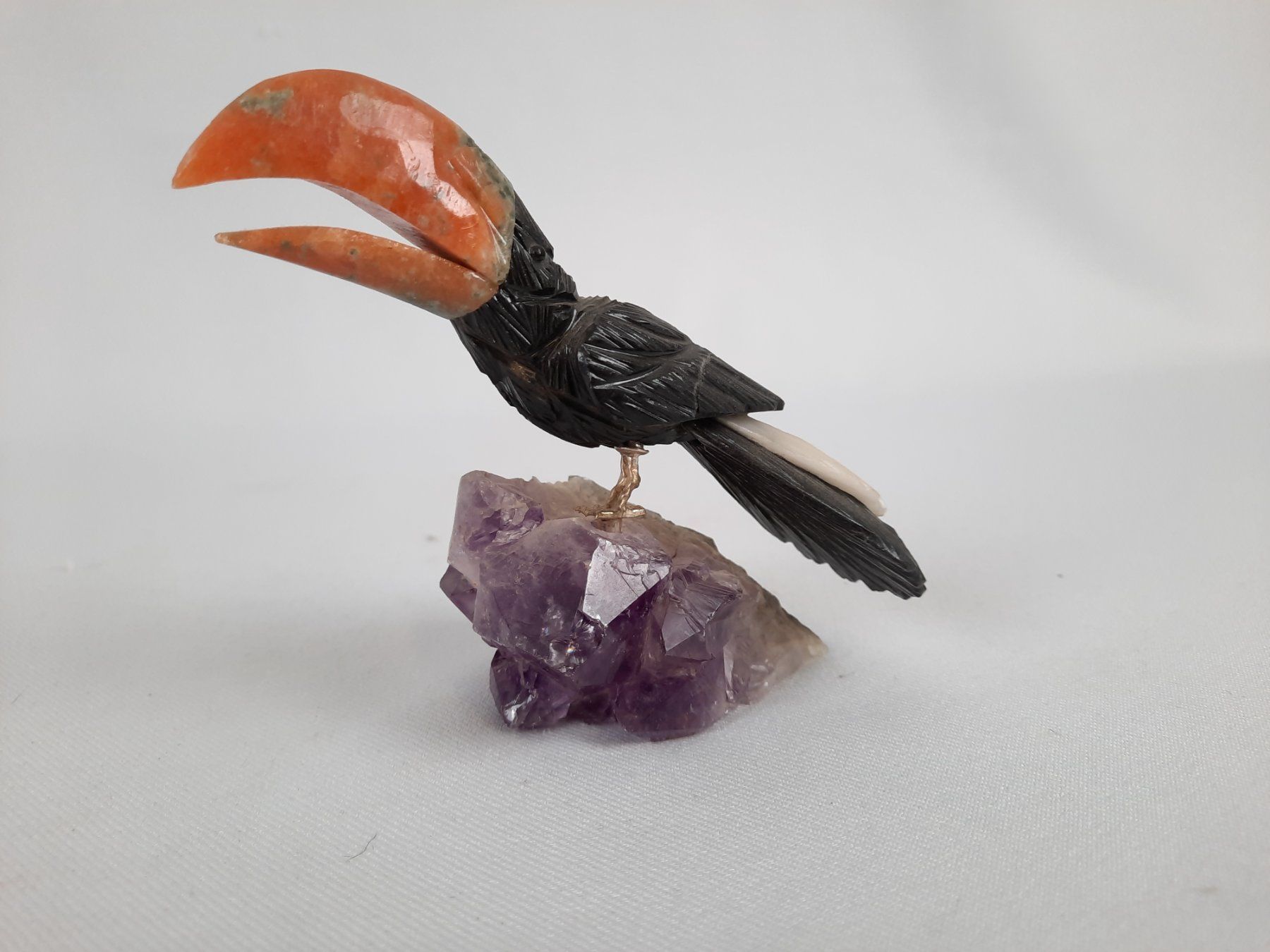 Mineralien & Heilsteine: 3 Amethysten mit div. Vögeln – Gebraucht aus Beinwil am See von Restwert_Beinwil 3