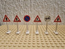 Lego 6x Verkehrsschilder / Schilder / Strassenschilder